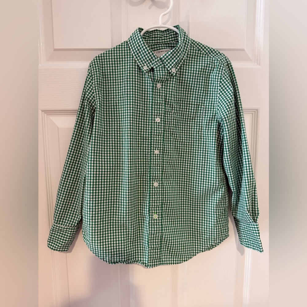 • Crewcuts • Boys Plaid L/S Button Down Shirt with Button Collar, Size 6-7